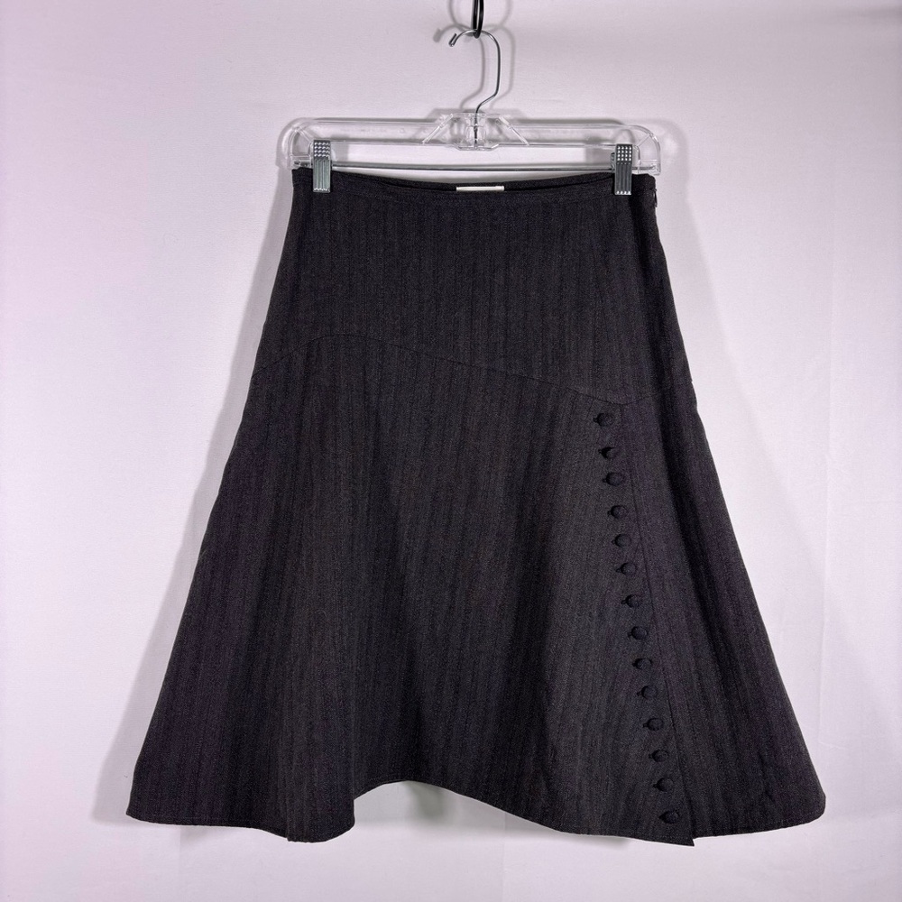 Just in Case Charcoal A-Line Women's Skirt Cute Buttons Size Small (36 Europe)